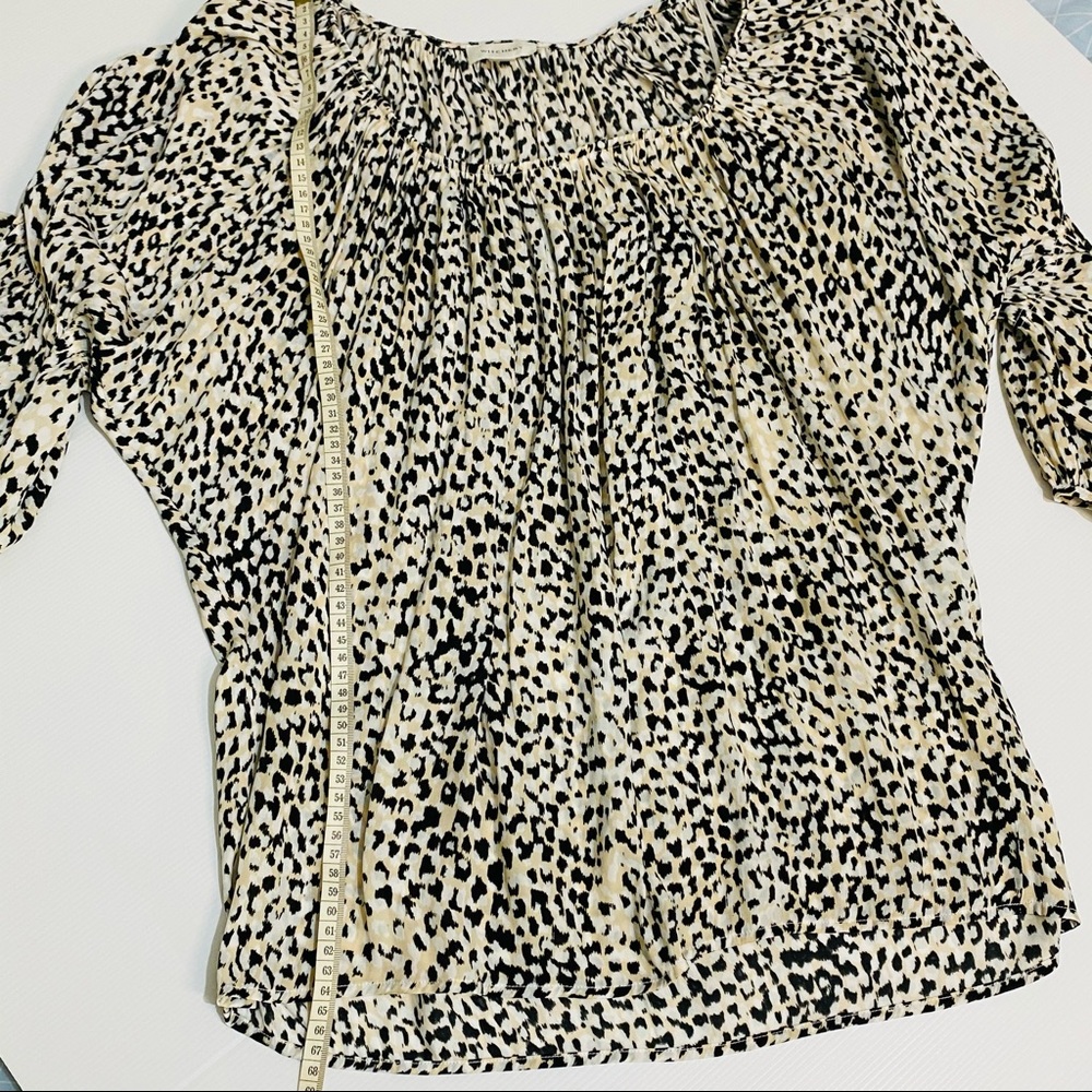 WITCHERY Womens Size 6 Ladies Animal Print Gathered Top Size 6 - Picture 15 of 16